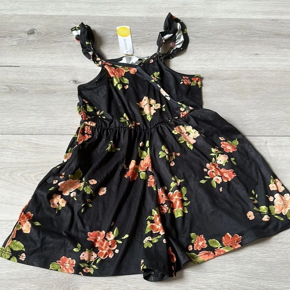 Society &‎ Stitch Flutter Tank Romper Black Floral M Stitch Fix NWT